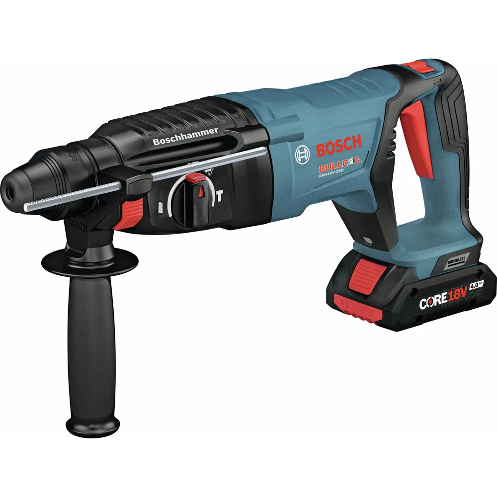 Bosch GBH18V-26DK25 Bulldog 18V EC Brushless Lithium-Ion 1 In. Cordless SDS-plus Rotary Hammer Kit With 2 Batteries (4 Ah) 4 Bosch GBH18V-26DK25 Bulldog 18V EC Brushless Lithium-Ion 1 In. Cordless SDS-plus Rotary Hammer Kit With 2 Batteries (4 Ah) - Image 2
