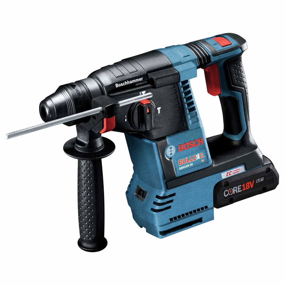Bosch GBH18V-26K25 Bulldog 18V Brushless Lithium-Ion 1 In. Cordless SDS-plus Rotary Hammer Kit With 2 Batteries (4 Ah) 4 Bosch GBH18V-26K25 Bulldog 18V Brushless Lithium-Ion 1 In. Cordless SDS-plus Rotary Hammer Kit With 2 Batteries (4 Ah) - Image 2