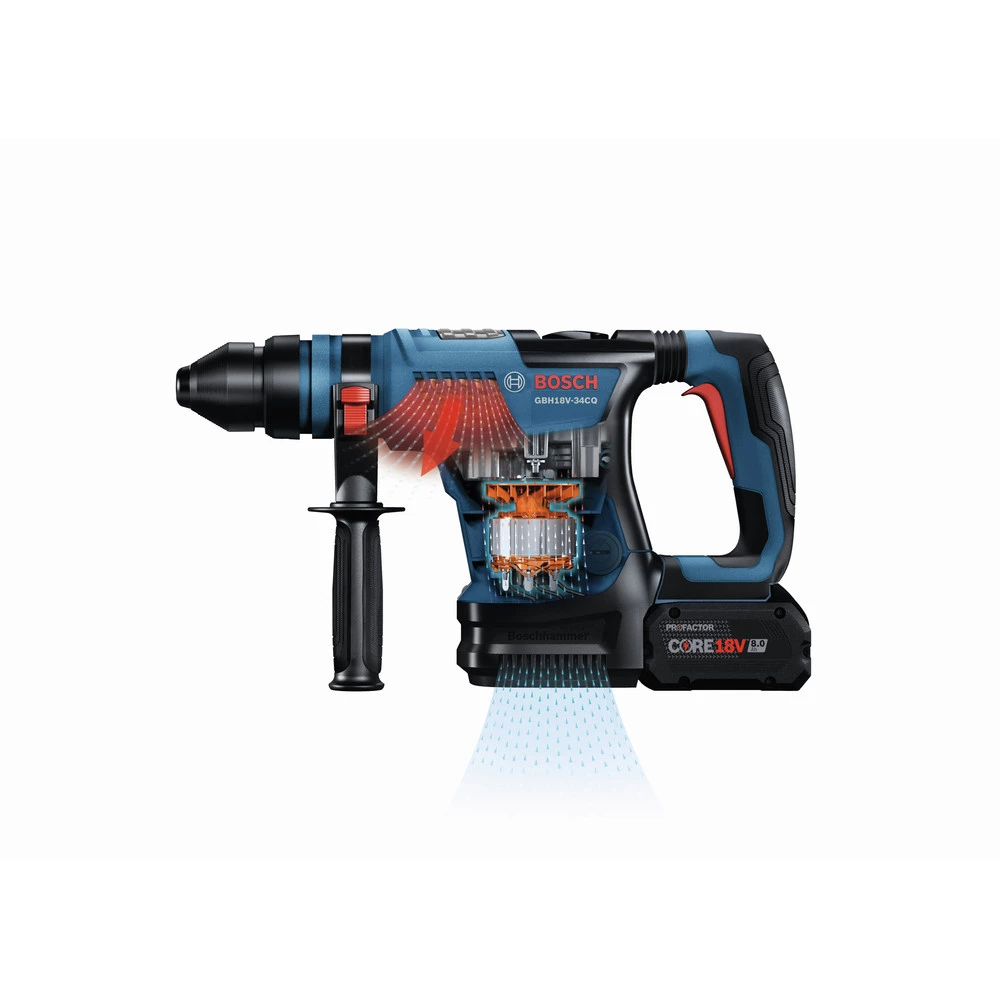 Bosch GBH18V-34CQN PROFACTOR 18V Cordless SDS-plus 1-1/4 In. Rotary Hammer With BiTurbo Brushless Technology (Tool Only) 7 Bosch GBH18V-34CQN PROFACTOR 18V Cordless SDS-plus 1-1/4 In. Rotary Hammer With BiTurbo Brushless Technology (Tool Only) - Image 5