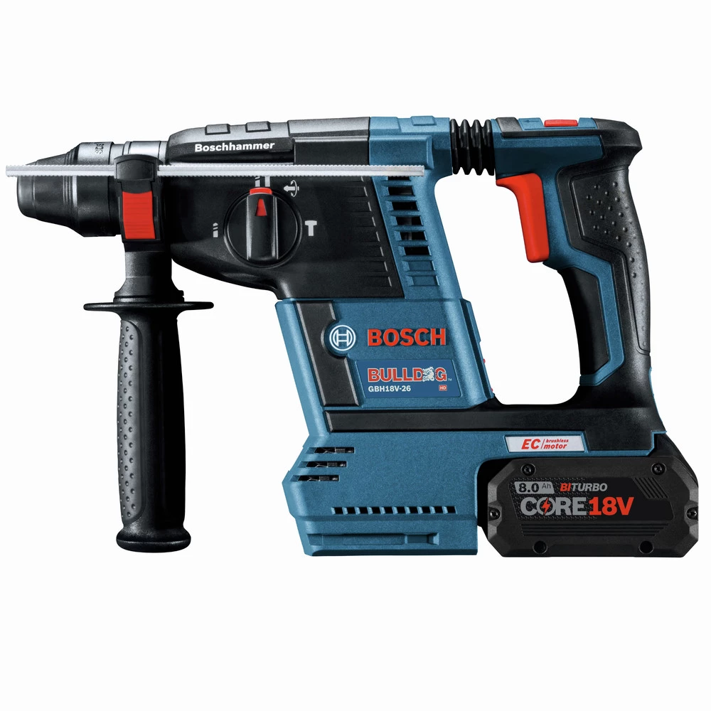 Factory Reconditioned Bosch GBH18V-26K24A-RT Bulldog 18V Brushless Lithium-Ion 1 In. Cordless SDS-Plus Rotary Hammer Kit With 2 Batteries (8 Ah) 5 Factory Reconditioned Bosch GBH18V-26K24A-RT Bulldog 18V Brushless Lithium-Ion 1 In. Cordless SDS-Plus Rotary Hammer Kit With 2 Batteries (8 Ah) - Image 3