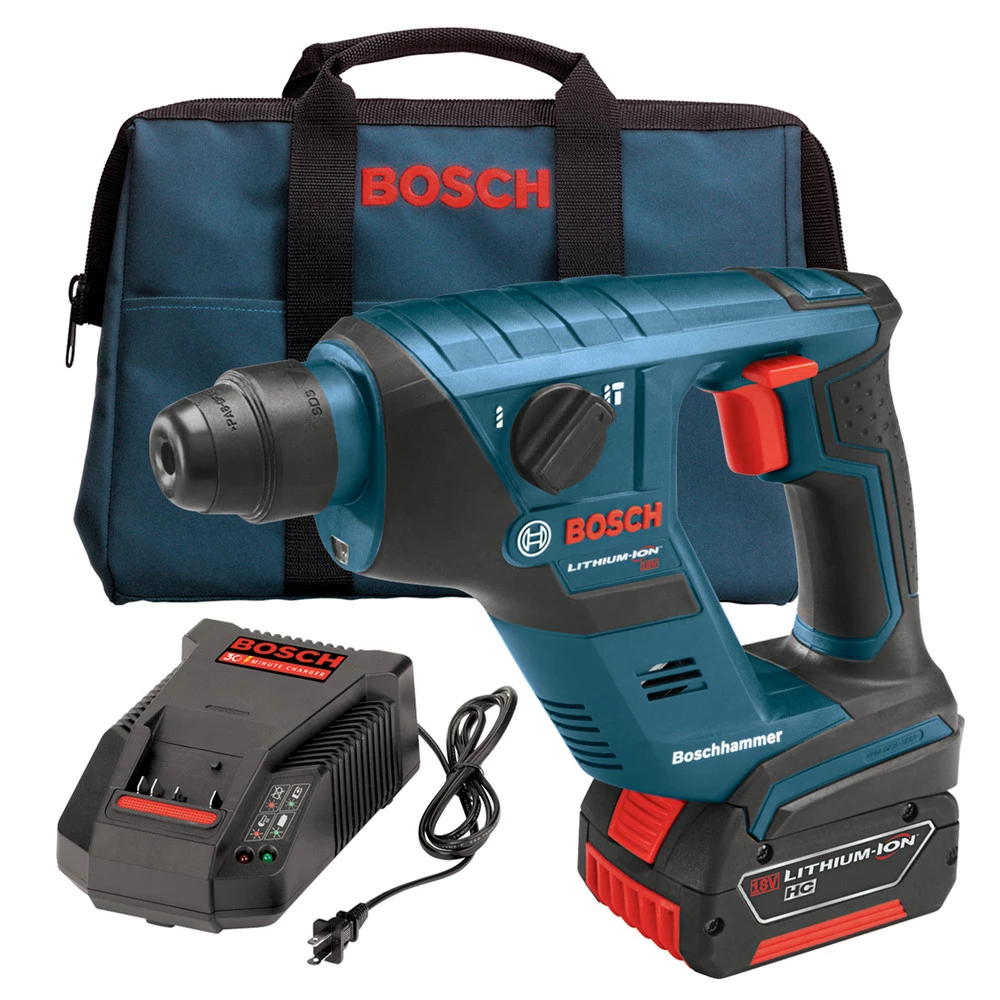 Factory Reconditioned Bosch RHS181K-RT 18V Cordless Lithium-Ion Compact SDS-Plus Rotary Hammer Kit 3 Factory Reconditioned Bosch RHS181K-RT 18V Cordless Lithium-Ion Compact SDS-Plus Rotary Hammer Kit