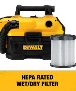 Dewalt DCV580H 20V MAX Brushed Lithium-Ion Cordless Wet/Dry Vacuum (Tool Only) -Woodworking Tools store dewndcv580h i