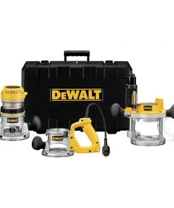 Dewalt DW618B3 120V 12 Amp Brushed 2-1/4 HP Corded Three Base Router Kit