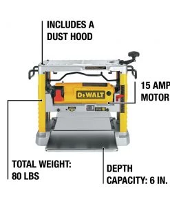 Dewalt DW734 120V 15 Amp Brushed 12-1/2 In. Corded Thickness Planer With Three Knife Cutter-Head -Woodworking Tools store dewndw734 j