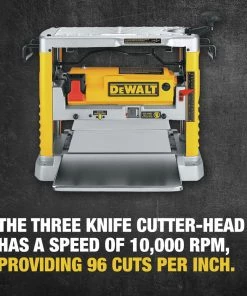 Dewalt DW734 120V 15 Amp Brushed 12-1/2 In. Corded Thickness Planer With Three Knife Cutter-Head -Woodworking Tools store dewndw734 n
