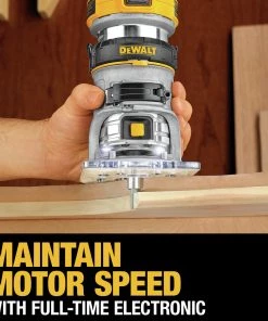 Dewalt DWP611 110V 7 Amp Variable Speed 1-1/4 HP Corded Compact Router With LED -Woodworking Tools store dewndwp611 p