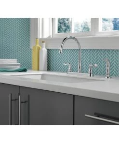 Delta 21996LF Windemere Two Handle Kitchen Faucet - Chrome -Woodworking Tools store dlfn21996lf b