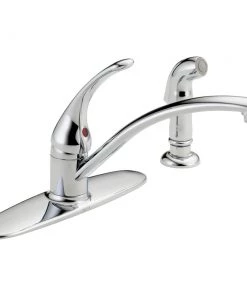 Delta B4410LF Foundations Single Handle Pull-Out Kitchen Faucet With Spray - Chrome