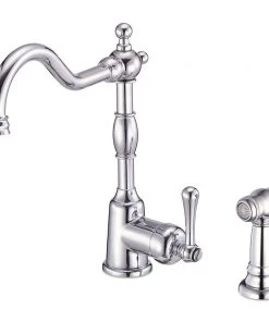 Gerber D401157 Opulence 1.75 GPM Single Handle Kitchen Faucet With Spray Nozzle (Chrome)