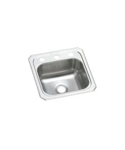 Elkay BCR152 Celebrity Top Mount 15 In. X 15 In. Single Bowl Bar Sink (Stainless Steel)