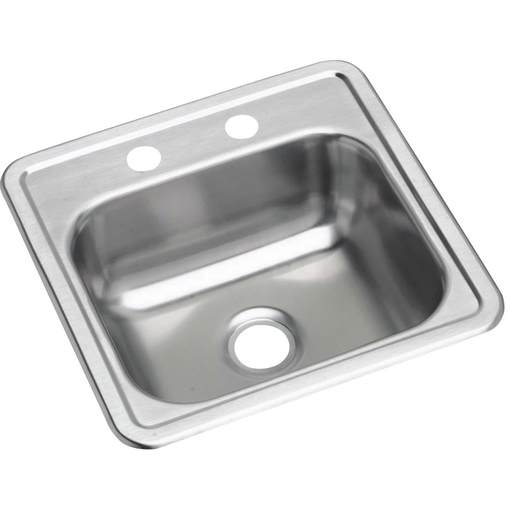 Elkay D115151 Dayton 15 In. X 15 In. X 5-3/16 In. Single Bowl Drop-in Stainless Steel Bar Sink 3 Elkay D115151 Dayton 15 In. X 15 In. X 5-3/16 In. Single Bowl Drop-in Stainless Steel Bar Sink