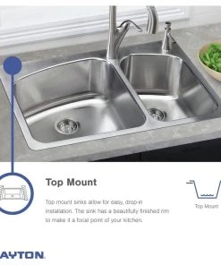 Elkay D125213 Dayton Top Mount 25 In. X 21-1/4 In. Single Bowl Sink (Stainless Steel) -Woodworking Tools store elknd125213 f