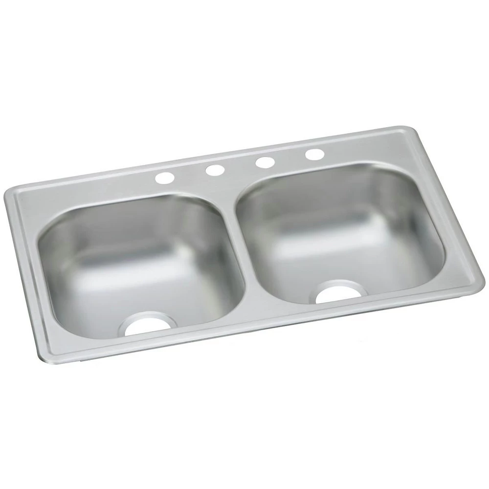Elkay D233193 Dayton Top Mount 33 In. X 19 In. Equal Double Bowl Sink (Stainless Steel) 3 Elkay D233193 Dayton Top Mount 33 In. X 19 In. Equal Double Bowl Sink (Stainless Steel)