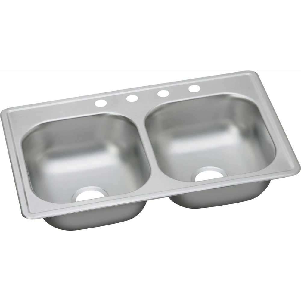 Elkay D233194 Dayton Drop In 33 In. X 19 In. Dual Basin Kitchen Sink (Stainless Steel) 3 Elkay D233194 Dayton Drop In 33 In. X 19 In. Dual Basin Kitchen Sink (Stainless Steel)