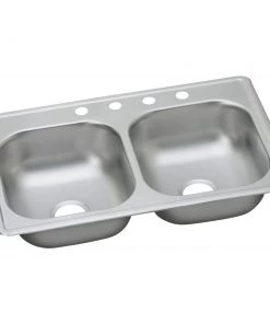 Elkay DSE233193 Dayton Elite Drop In 39 In. X 23-1/2 In. Dual Basin Kitchen Sink (Satin)