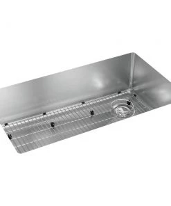 Elkay ECTRU30179RTC Crosstown Undermount 31-1/2 In. X 18-1/2 In. X 9 In. Single Bowl Stainless Steel Sink Kit