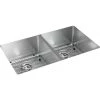 Elkay ECTRU31179TC Crosstown Undermount 31-1/2 In. X 18-1/2 In. X 9 In. Equal Double Bowl Stainless Steel Sink Kit With (2) Deep Strainers -Woodworking Tools store elknectru31179tc