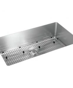 Elkay EFRU2816TC Crosstown 16 Gauge 30-1/2 In. X 18-1/2 In. X 8 In., Single Bowl Undermount Sink Kit (Stainless Steel)
