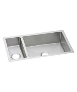Elkay EFRU321910T Crosstown Undermount 16 Gauge 32-1/4 In. X 18-1/4 In. X 10 In. 30/70 Double Bowl Stainless Steel Sink