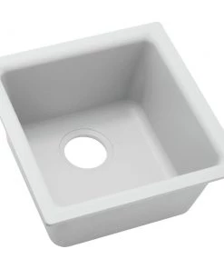 Elkay ELG1616WH0 Quartz Classic 15-3/4 In. X 15-3/4 In. X 7-11/16 In., Single Bowl Dual Mount Bar Sink (White)