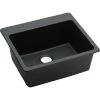 Elkay ELG2522BK0 Quartz Classic 25 In. X 22 In. X 9-1/2 In., Single Bowl Top Mount Sink (Black) 1 Elkay ELG2522BK0 Quartz Classic 25 In. X 22 In. X 9-1/2 In., Single Bowl Top Mount Sink (Black) -Woodworking Tools store elknelg2522bk0