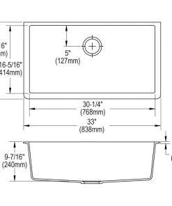 Elkay ELGRU13322WH0 Quartz Undermount 33 In. X 18-7/16 In. Single Bowl Sink (White) -Woodworking Tools store elknelgru13322wh0 c