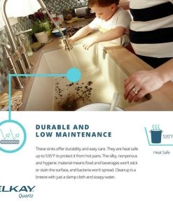 Elkay ELGRU13322WH0 Quartz Undermount 33 In. X 18-7/16 In. Single Bowl Sink (White) -Woodworking Tools store elknelgru13322wh0 e