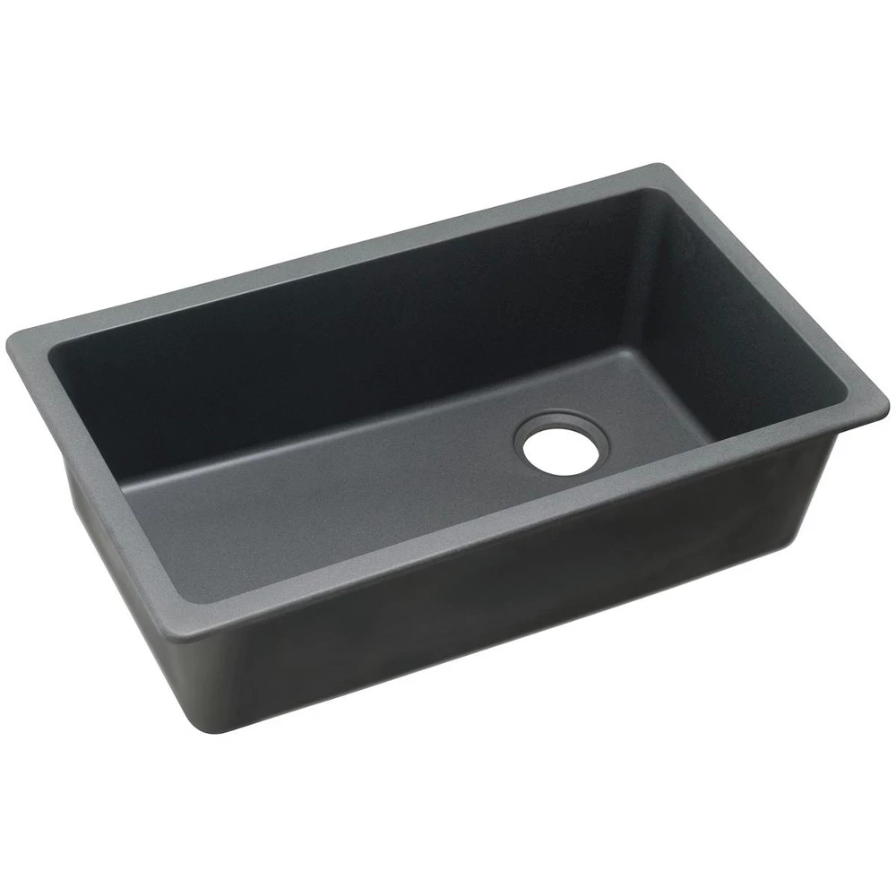 Elkay ELGU13322GY0 Quartz Classic 33 In. X 18-3/4 In. X 9-1/2 In., Single Bowl Undermount Sink (Dusk Gray) 3 Elkay ELGU13322GY0 Quartz Classic 33 In. X 18-3/4 In. X 9-1/2 In., Single Bowl Undermount Sink (Dusk Gray)