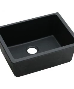 Elkay ELGU2522BK0 Quartz Undermount 24-5/8 In. X 18-1/2 In. Single Bowl Sink (Black)