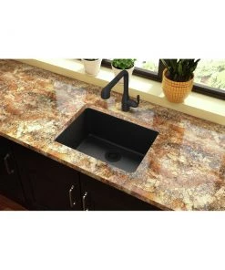 Elkay ELGU2522BK0 Quartz Undermount 24-5/8 In. X 18-1/2 In. Single Bowl Sink (Black) -Woodworking Tools store elknelgu2522bk0 c