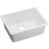 Elkay ELGU2522WH0 Quartz Undermount 24-5/8 In. X 18-1/2 In. Single Bowl Sink (White) -Woodworking Tools store elknelgu2522wh0
