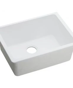 Elkay ELGU2522WH0 Quartz Undermount 24-5/8 In. X 18-1/2 In. Single Bowl Sink (White)