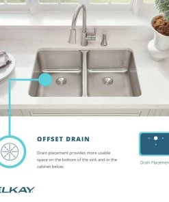 Elkay ELUH1511 Asana Undermount 18 In. X 14 In. Single Bowl Bathroom Sink (Stainless Steel) -Woodworking Tools store elkneluh1511 g