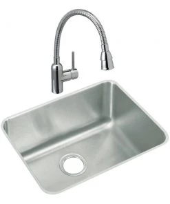 Elkay ELUH211510 Lustertone 23-1/2 In. X 18-1/4 In. X 10 In., Single Bowl Undermount Sink (Stainless Steel) 8 Elkay ELUH211510 Lustertone 23-1/2 In. X 18-1/4 In. X 10 In., Single Bowl Undermount Sink (Stainless Steel) -Woodworking Tools store elkneluh211510 b