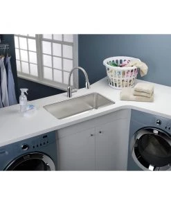 Elkay ELUH211510 Lustertone 23-1/2 In. X 18-1/4 In. X 10 In., Single Bowl Undermount Sink (Stainless Steel) 9 Elkay ELUH211510 Lustertone 23-1/2 In. X 18-1/4 In. X 10 In., Single Bowl Undermount Sink (Stainless Steel) -Woodworking Tools store elkneluh211510 c