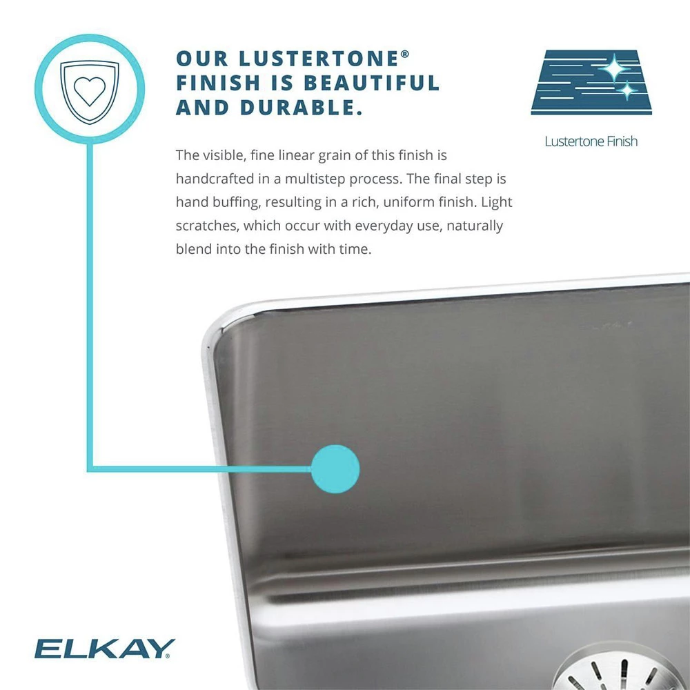 Elkay ELUH2115PD Lustertone Undermount 23-1/2 In. X 18-1/4 In. Single Bowl Sink With Perfect Drain (Stainless Steel) 10 Elkay ELUH2115PD Lustertone Undermount 23-1/2 In. X 18-1/4 In. Single Bowl Sink With Perfect Drain (Stainless Steel) - Image 8
