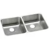 Elkay ELUH3118 Lustertone 30-3/4 In. X 18-1/2 In. X 7-7/8 In., Equal Double Bowl Undermount Sink (Stainless Steel) -Woodworking Tools store elkneluh3118