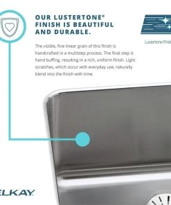 Elkay ELUHAD131655 Lustertone Undermount 16 In. X 18-1/2 In. Single Bowl ADA Sink (Stainless Steel) 12 Elkay ELUHAD131655 Lustertone Undermount 16 In. X 18-1/2 In. Single Bowl ADA Sink (Stainless Steel) -Woodworking Tools store elkneluhad131655 c
