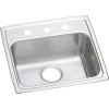 Elkay LRAD1918653 Lustertone 19 In. X 18 In. X 6-1/2 In. Single Bowl Top Mount ADA Sink (Stainless Steel) -Woodworking Tools store elknlrad1918653