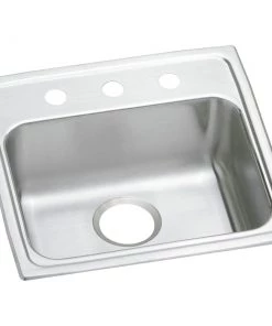 Elkay LRAD1918653 Lustertone 19 In. X 18 In. X 6-1/2 In. Single Bowl Top Mount ADA Sink (Stainless Steel)