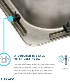 Elkay LRAD2521553 Lustertone Top Mount 25 In. X 21-1/4 In. Single Bowl ADA Sink (Stainless Steel) -Woodworking Tools store elknlrad2521553 e