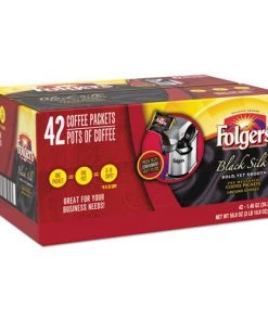 Folgers 2550000019 1.4 Oz. Packet Coffee - Black Silk (42-Piece/Carton) -Woodworking Tools store foln00019 c