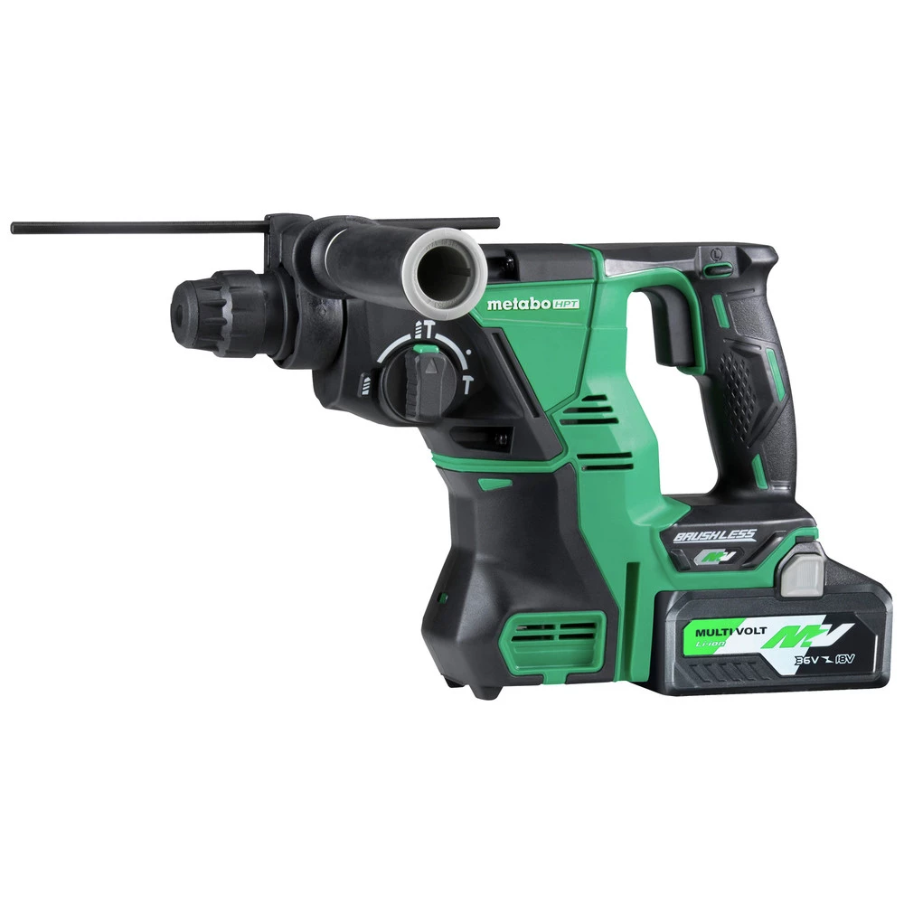 Metabo HPT DH36DPAM MultiVolt 36V Brushless Lithium-Ion 1-1/8 In. Cordless SDS Plus Rotary Hammer Kit With 2 Batteries (4 Ah) 4 Metabo HPT DH36DPAM MultiVolt 36V Brushless Lithium-Ion 1-1/8 In. Cordless SDS Plus Rotary Hammer Kit With 2 Batteries (4 Ah) - Image 2