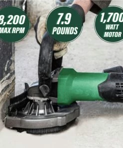 Metabo HPT GM13YM 120V 15 Amp Variable Speed 5 In. Corded Concrete Surfacing Grinder -Woodworking Tools store mhpngm13ym c