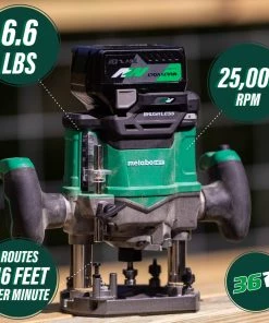 Metabo HPT M3612DAM MultiVolt 36V Brushless Lithium-Ion Cordless Plunge Router Kit (2.5 Ah) -Woodworking Tools store mhpnm3612dam e