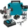 Factory Reconditioned Makita XTR01T7-R 18V LXT Lithium-Ion 1/4 In. Cordless Compact Router Kit (5 Ah) -Woodworking Tools store mktrxtr01t7 r