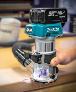 Factory Reconditioned Makita XTR01T7-R 18V LXT Lithium-Ion 1/4 In. Cordless Compact Router Kit (5 Ah) 12 Factory Reconditioned Makita XTR01T7-R 18V LXT Lithium-Ion 1/4 In. Cordless Compact Router Kit (5 Ah) -Woodworking Tools store mktrxtr01t7 r d