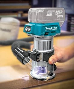 Factory Reconditioned Makita XTR01Z-R 18V LXT Lithium-Ion 1/4 In. Cordless Compact Router (Tool Only) -Woodworking Tools store mktrxtr01z r c